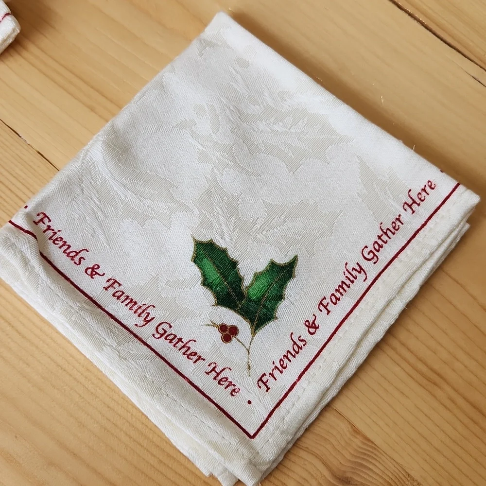 Lenox For The Holidays Cocktail Napkins Set Of 6 New In Original Box